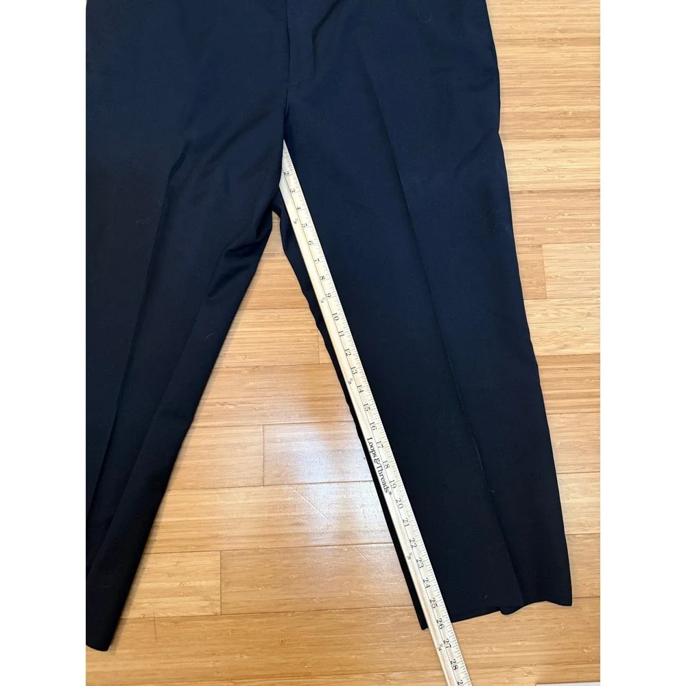 Pronto Uomo Platinum Dress Pants Mens 40/26 Black Flat Front Formal Trousers